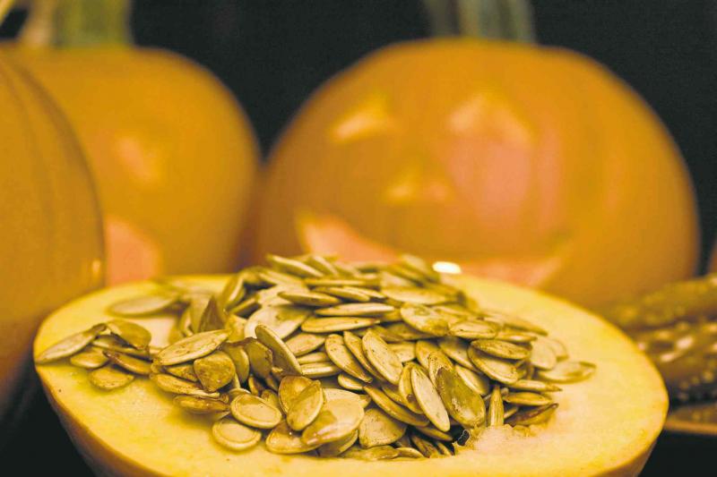 Roasted pumpkin seeds are a healthy and easy-to-make snack.