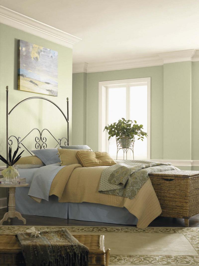 <p>PPG Paints</p><p>Layering fabrics on a bed is one way to incorporate more texture.</p>