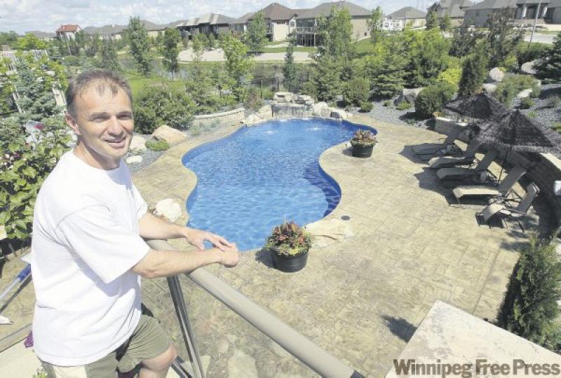 Where does a former NHL goalie go to unwind? How about here? Joe Urmos, of Aqua-Tech Pool and Spa, shows off Trever Kidd's backyard retreat in East St. Paul.
