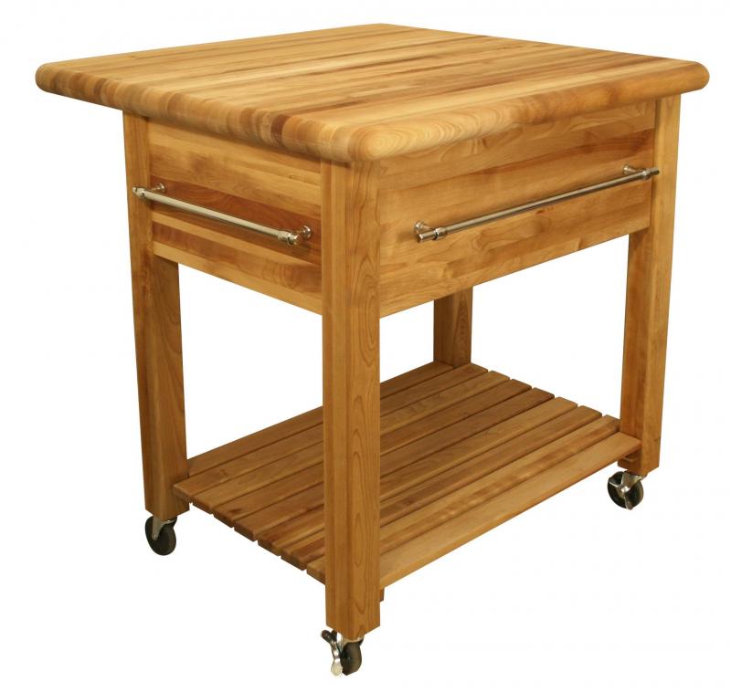 <p>A butcher block not only helps add counter space to your kitchen, but it also doubles as a place for storage.</p>