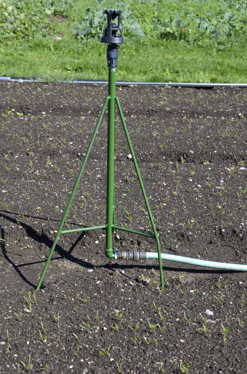 <p>Barbara Damrosch / The Washington Post</p><p>A Senninger Xcel-Wobbler sprinkler mounted on a tripod stand.</p>
