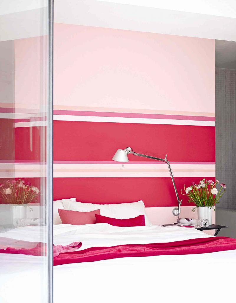 Use paint to create an interesting headboard.