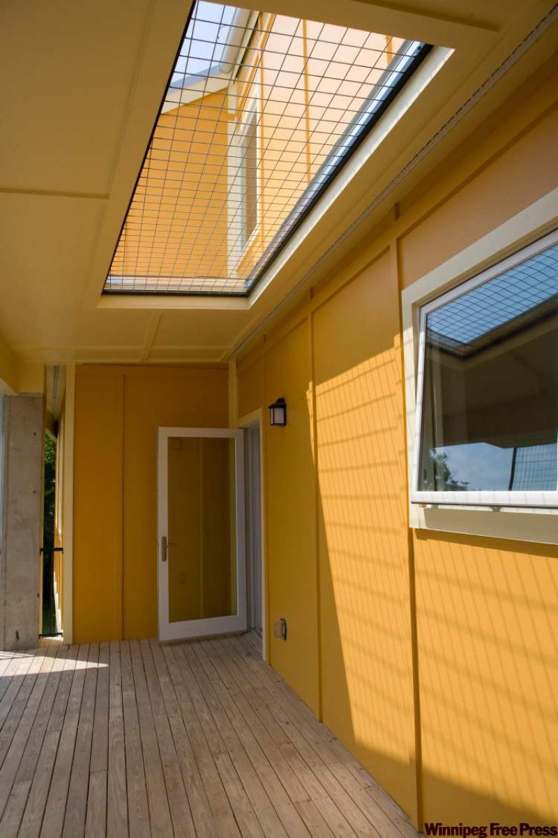 This deck is made from TimberSIL, wood infused with glass -- which makes it non-toxic and non-corrosive, and a great alternative to pressure-treated wood -- and there are no chemicals to leach into the soil and water table.  