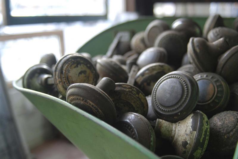 <p>GRAHAM HELLEWELL / FLICKR</p><p>You can always retrofit a new home's levers with vintage doorknobs.</p>