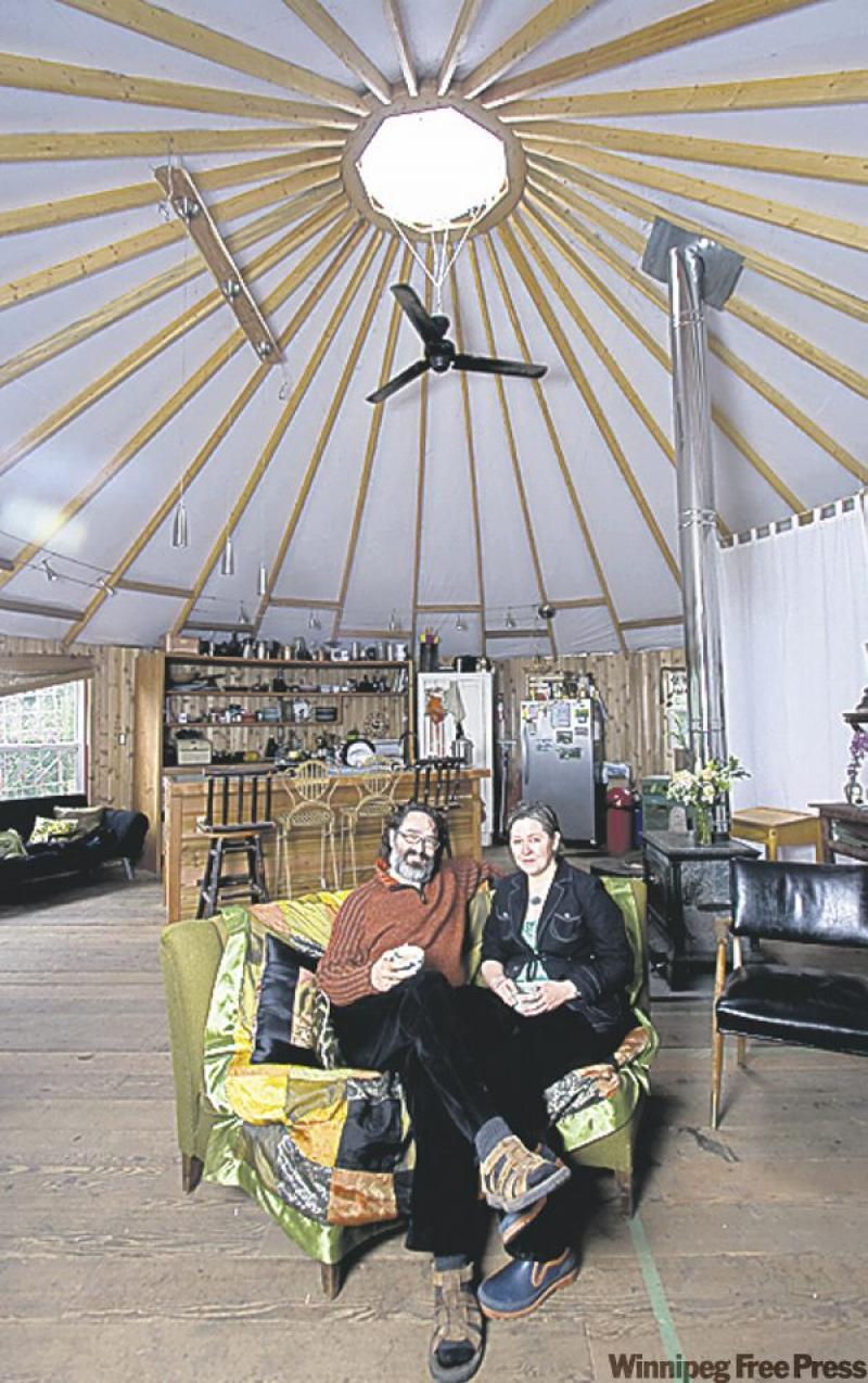 Donna Morton  and Dominique Colin enjoy their yurt north of the Shawinigan Lake.
