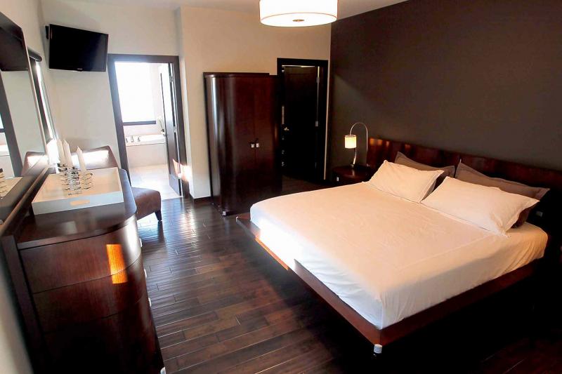 The secluded master suite was designed to be a private, well-appointed retreat.