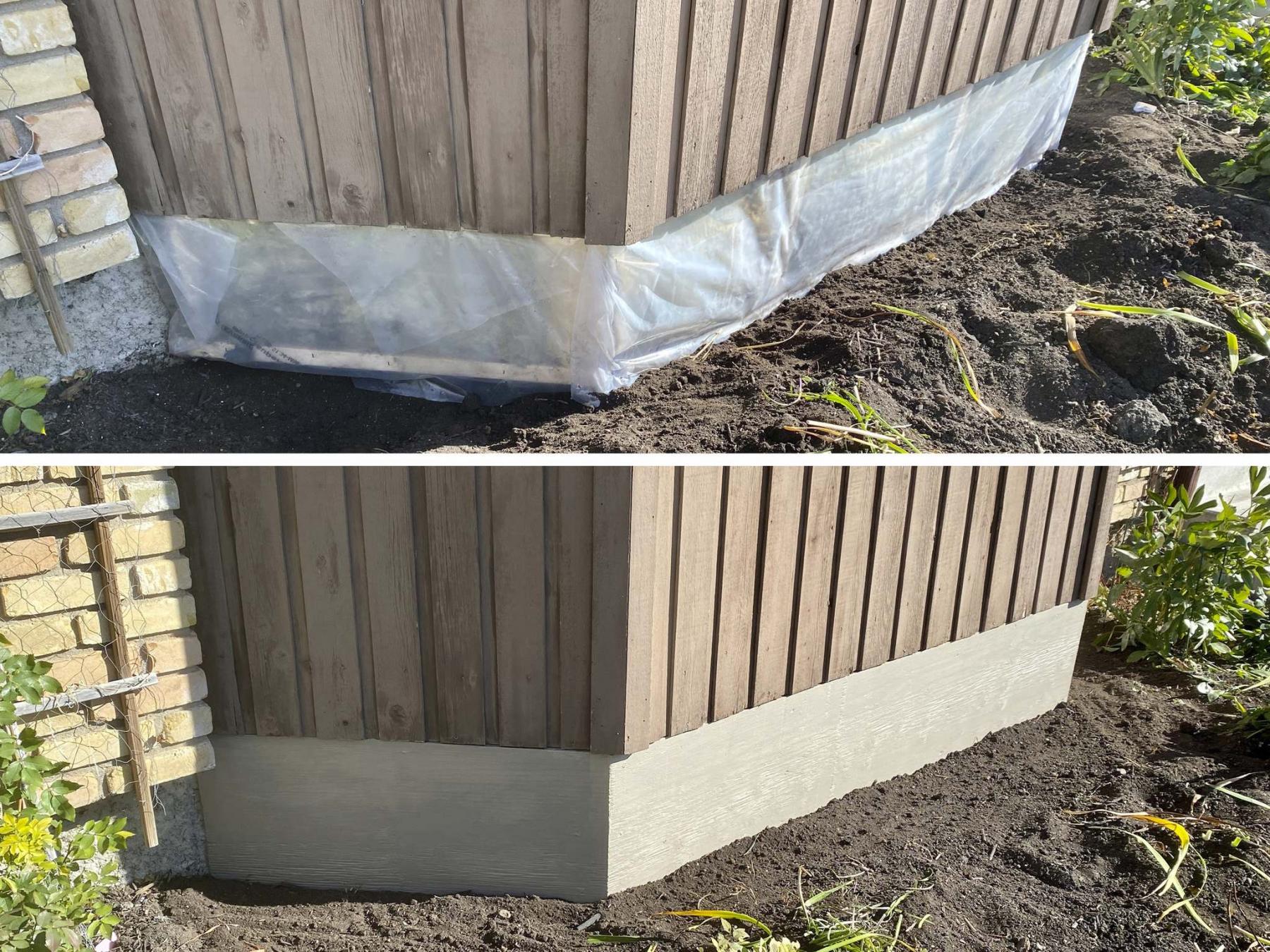 <p>This before and after shows the plywood stage and finished painted stage.</p>