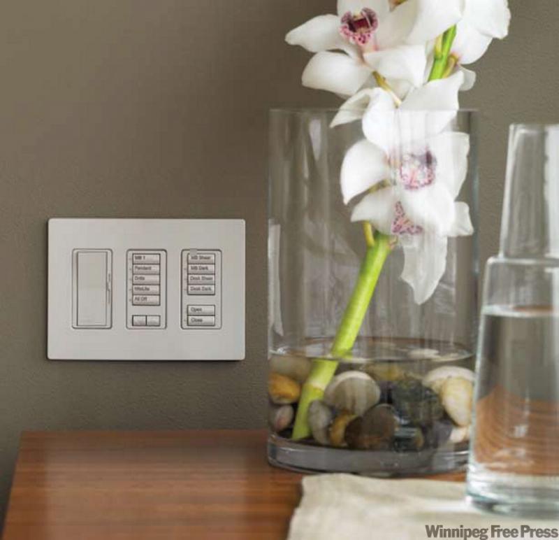 A small wall panel can control various functions in the smart home.   