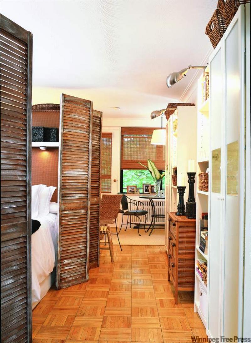 This 400-square-foot space was transformed into a studio with a separate bedroom.