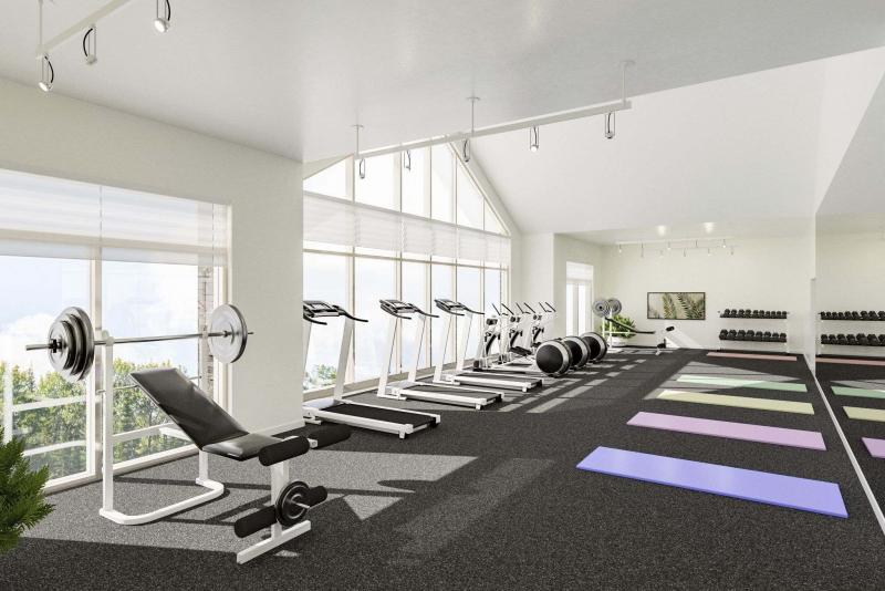 <p>The gym offers a space for residents to work out while barely leaving the comfort of their homes.</p>