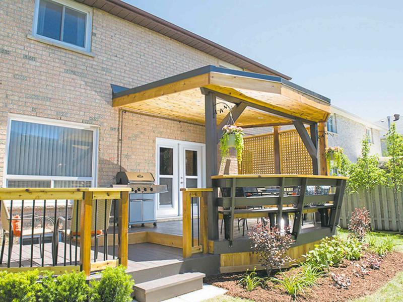 Pergolas, awnings and small roof structures built on the sunny side of the house can help block out heat and cut cooling costs.