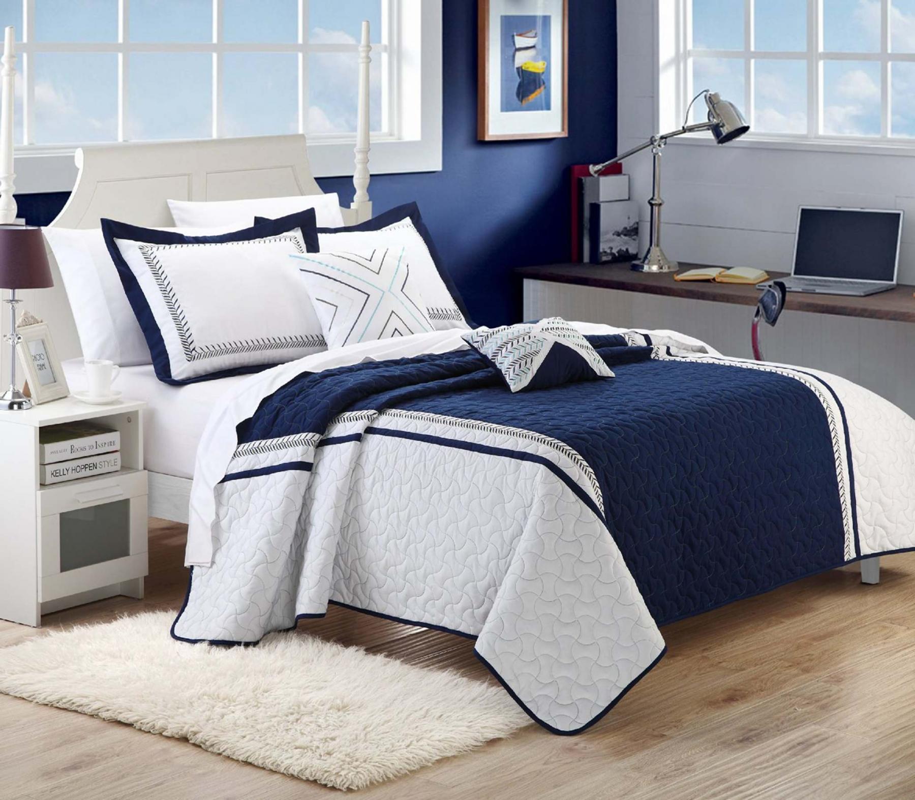 Bedspreads Navy Blue at Homer Spencer blog