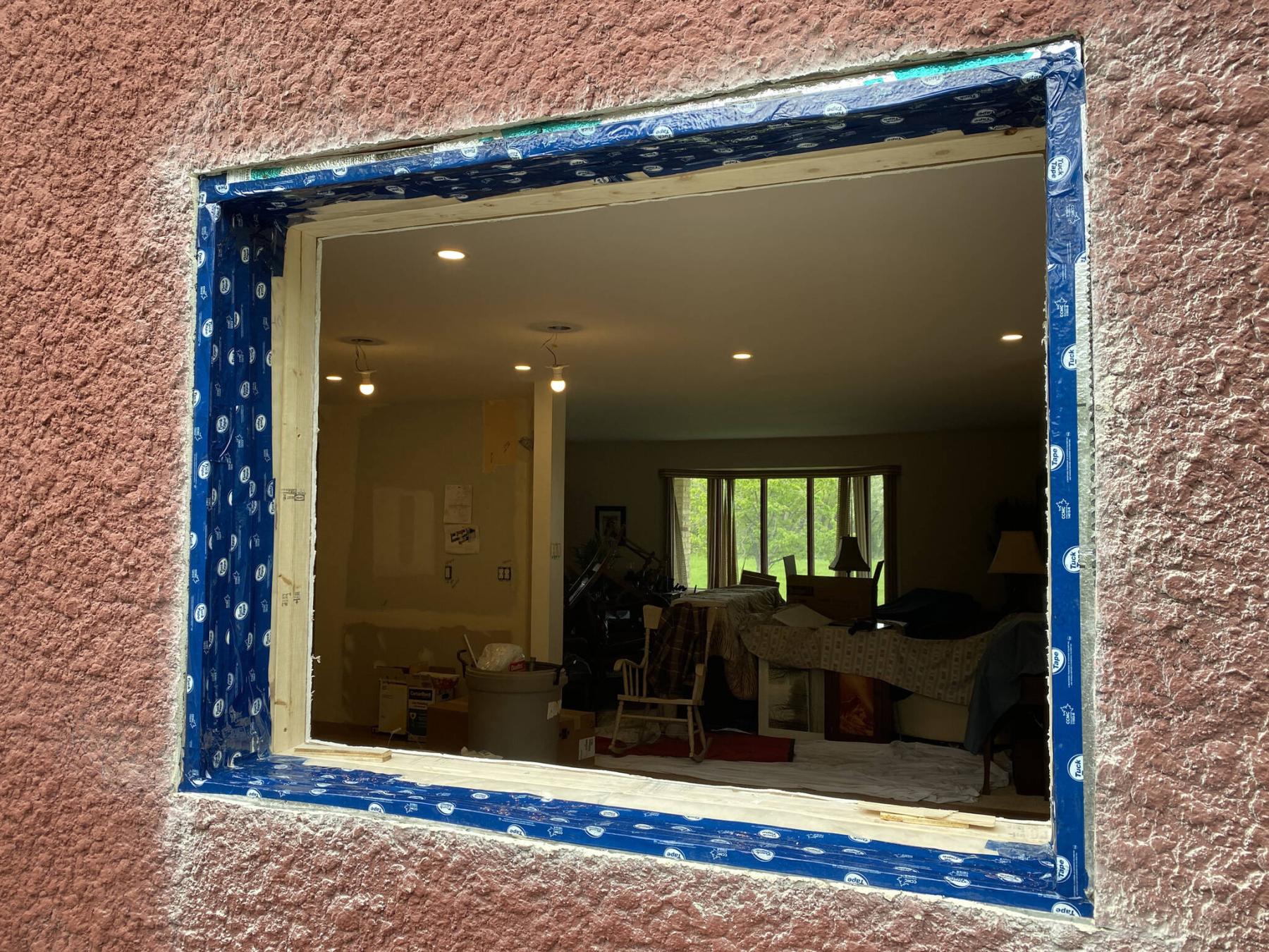  <p>Once the true breach is created, the stucco is then cut to recess the window.</p> 