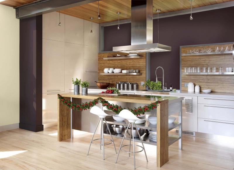 <p>Supplied / Sico</p><p>With limited wall space, the kitchen is a great place to experiment with bold colours, such as Royal Velour deep purple by Sico paint.</p>