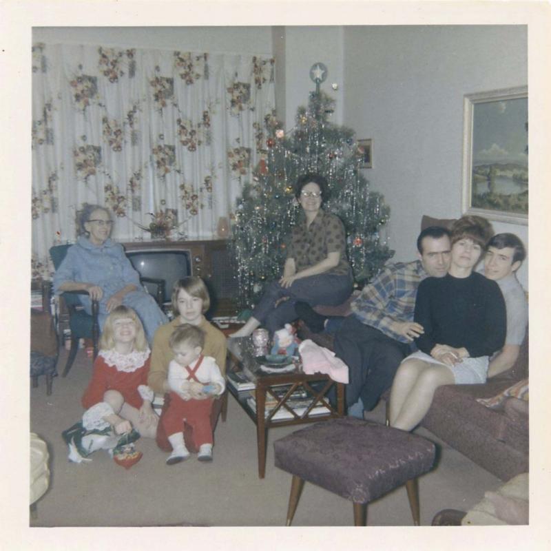 <p>Supplied photo</p><p>The Mustard family, circa 1968. From left to right, Grandma Lyle, mother Mona, brother Bob, sister-in-law Dolly and me — with hair! On the floor are Michele and Mona, as well as my sister, Lynne.</p>