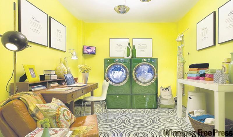 Put a new spin on your laundry room by combining furnishings and colours that brighten your day.