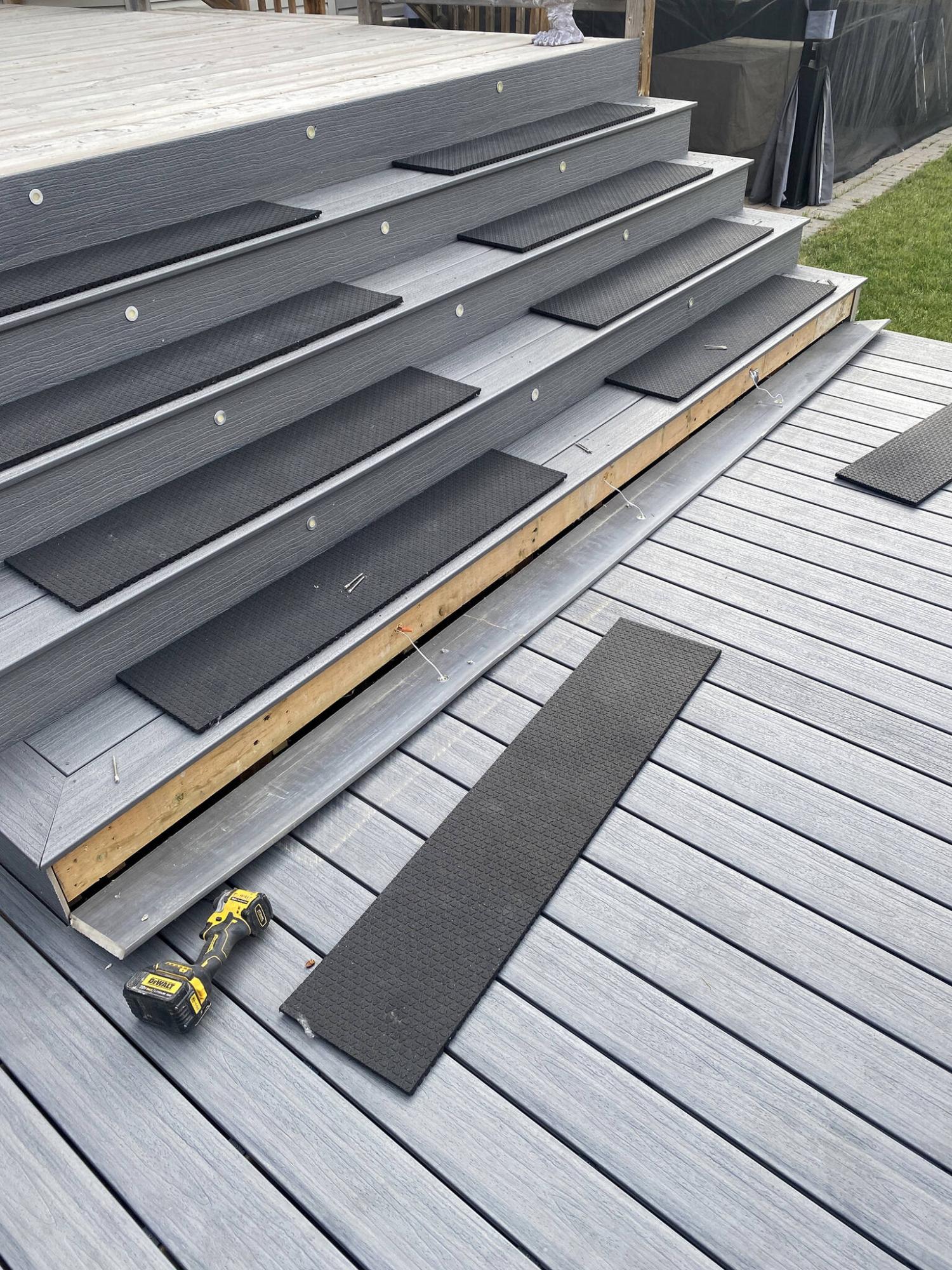  <p>Marc LaBossiere photos / Free Press</p>
                                <p>The fascia board was fully removed and cut down to allow the top decking boards to move freely below it.</p> 