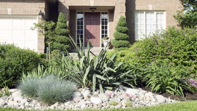 <p>Jean Levac / The Ottawa Citizen</p></p><p>Corkscrew cedars compliment this garden plot made up of different sized rocks.</p>
