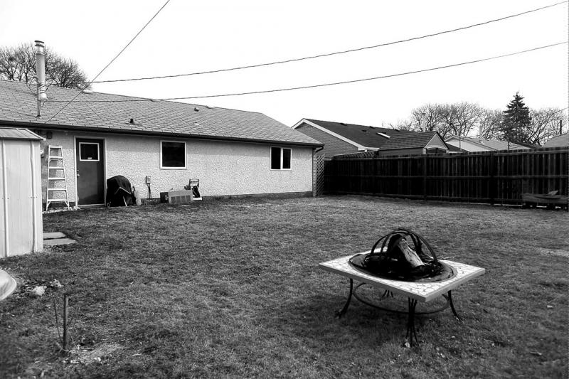 The huge backyard is perfect for a young family.