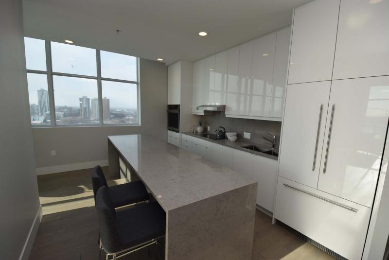 <p>Todd Lewys / Winnipeg Free Press</p><p>You can see the Golden Boy at the top of the legislative building through a big window on the kitchen&rsquo;s side wall. There is also a river view from the balcony. Each unit comes with a balcony or terrace.</p>
