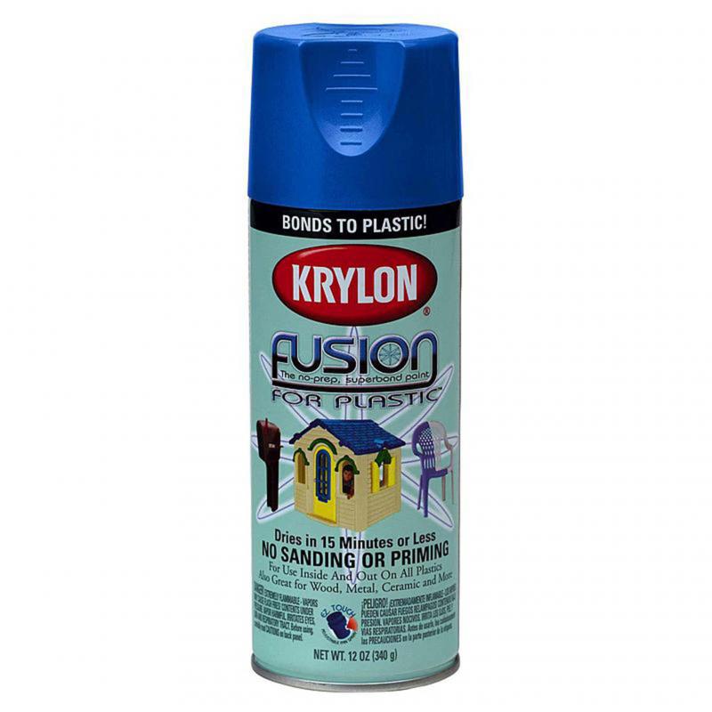 <p>Krylon</p><p>Krylon makes a spray paint designed to stick to plastic without having to sand or prime first.</p>