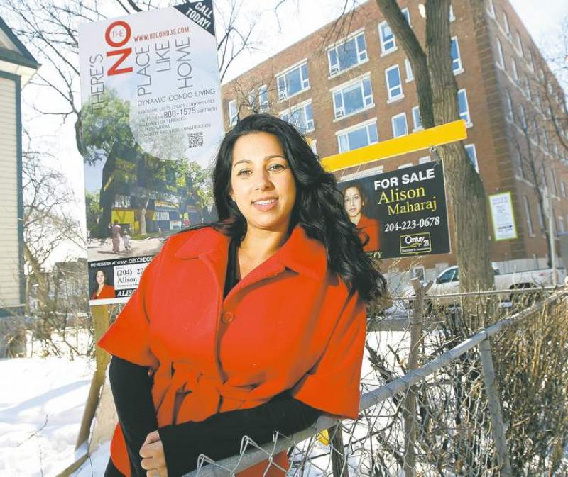 Realtor Alison Maharaj at future site of The Oz Condominiums, 406 River Ave., in Osborne Village.