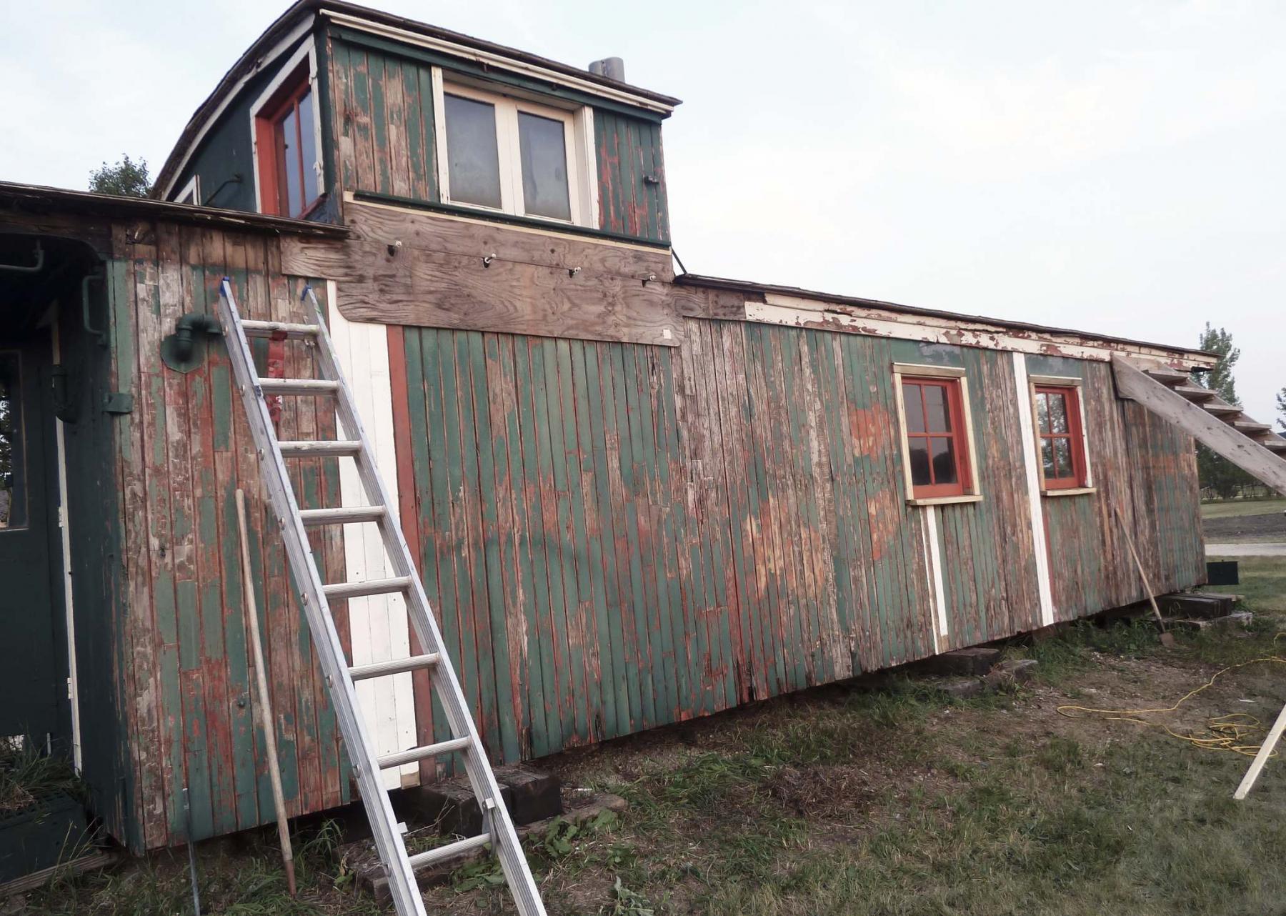 <p>Laurie Mustard / Winnipeg Free Press</p><p>Mustard&rsquo;s beloved 116-year-old Canadian National Railway caboose is being painted this weekend. </p>