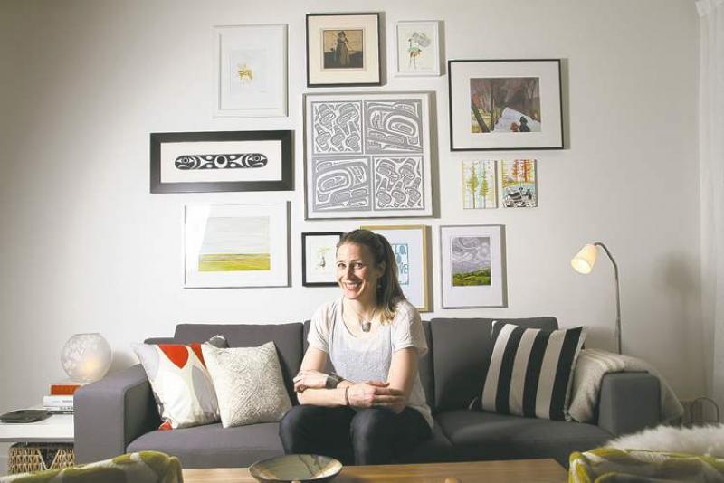 Retired Olympian Kristina Groves in her favourite room at her home.