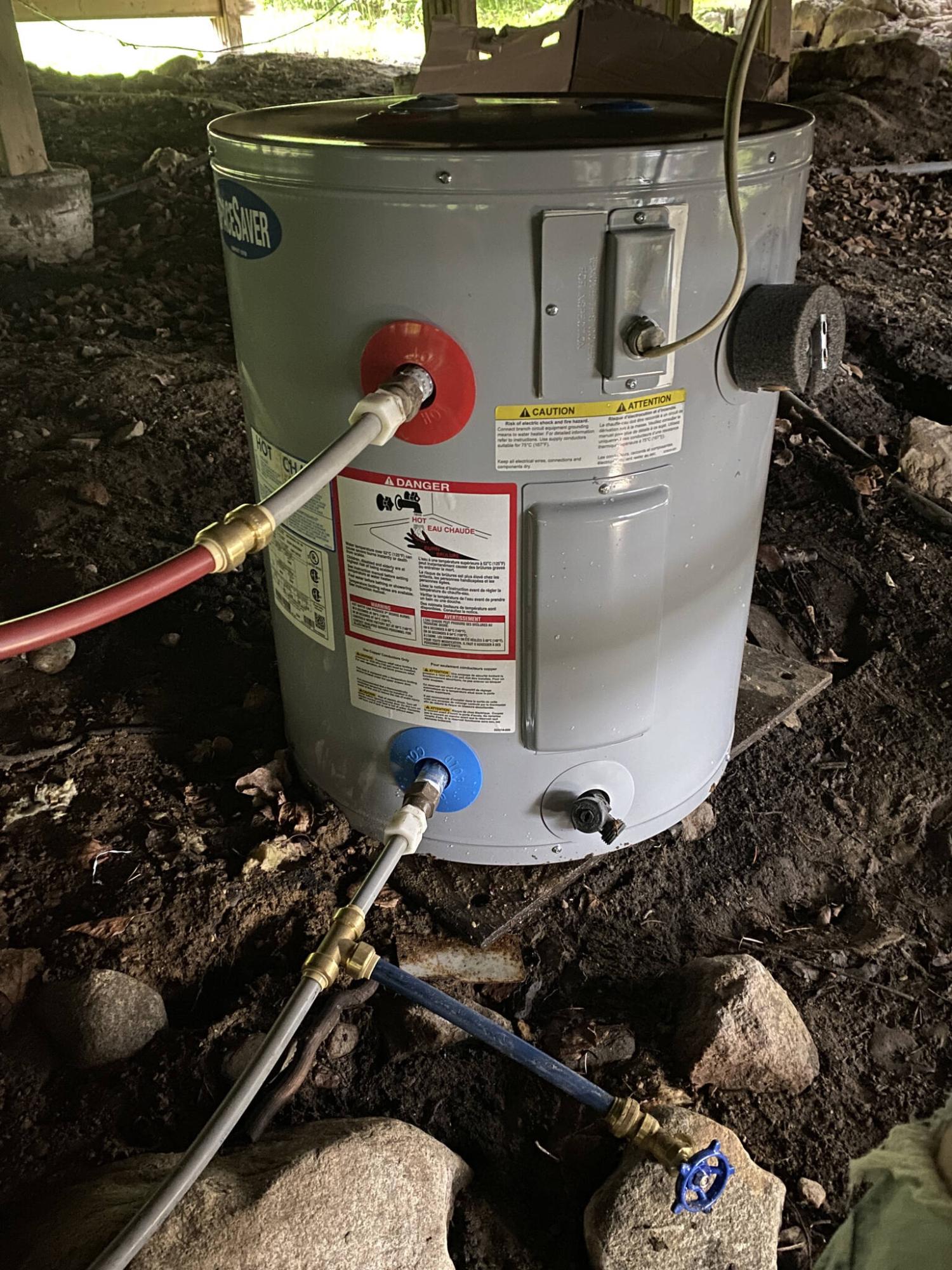  <p>Photos by Marc LaBossiere / Free Press</p>
                                <p>The new 17-gallon SpaceSaver brand electric hot-water tank provides nearly double the hot water volume of the old tank, with the same electrical and water tie-ins for an easy installation.</p> 