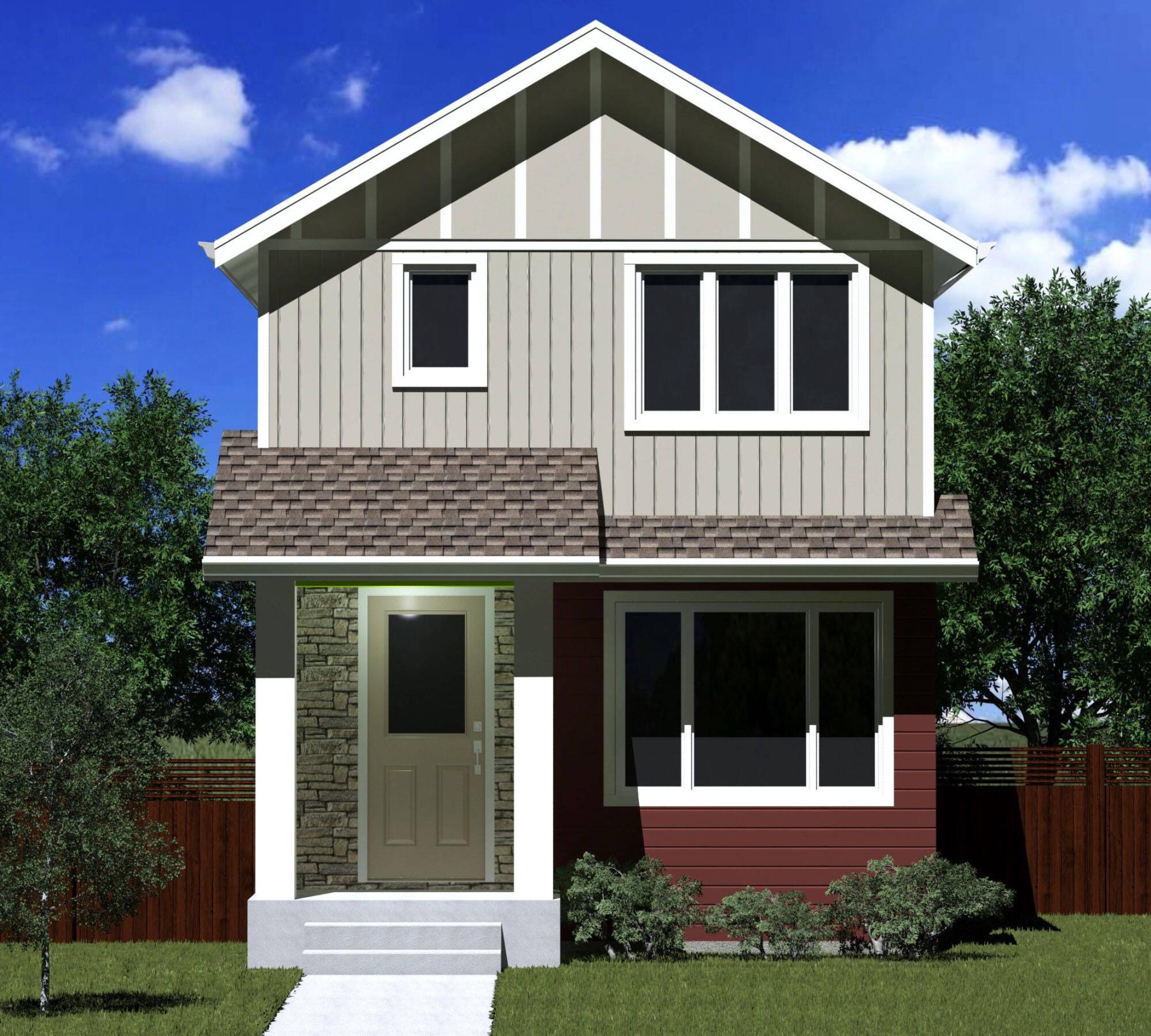  <p>SUPPLIED</p>
                                <p>A schematic rendering shows the Amber, a two-storey, 1,360-sq.-ft. plan by Hilton Homes that packs a ton of style and livability into a mid-sized package.</p> 