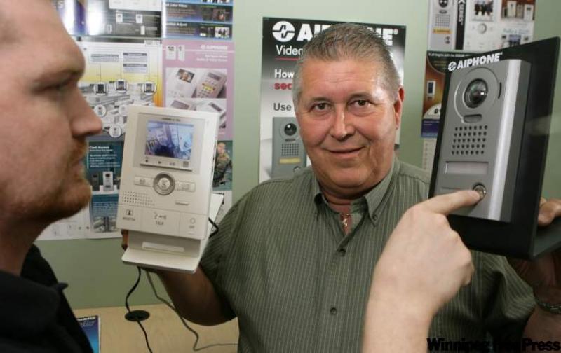 The AIPHONE, a doorbell/intercom with a fish eye video camera that records images of all visitors to your house, even when you're not home. 