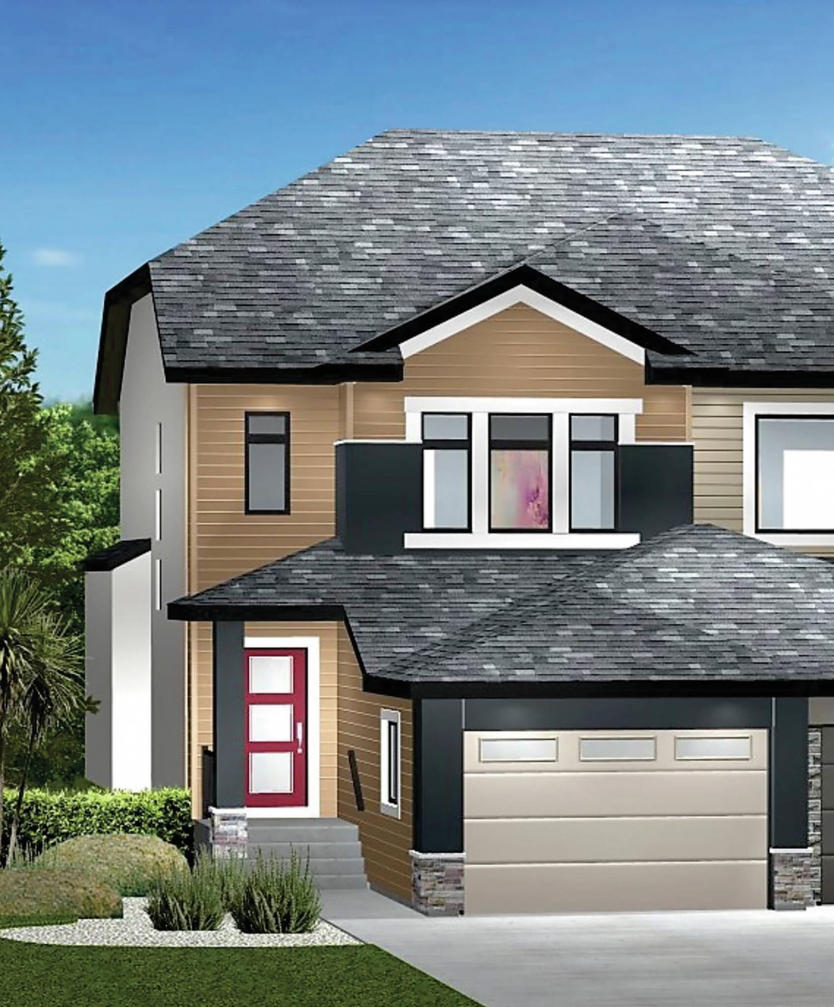<p>Artist rendering shows the attractive curb appeal found in this attached two-storey home.</p>