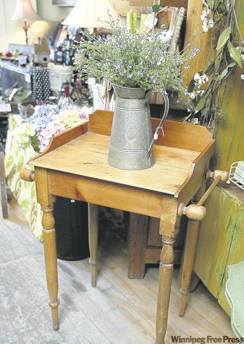 Pine washstand, above, and pine blanket box, below, are both from the late 1800s and represent fine examples of Canadian decor.
