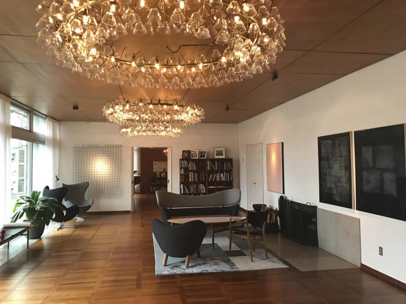 <p>Pernille Florin Elbech / Danish Embassy</p>In the spirit of hygge, the Danish Embassy residence&rsquo;s (above) living room features warm but playful lighting.</p>