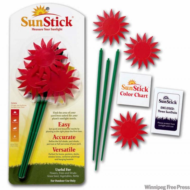 Plumstone's SunStick measures the amount of shade and sun you get in the yard. 