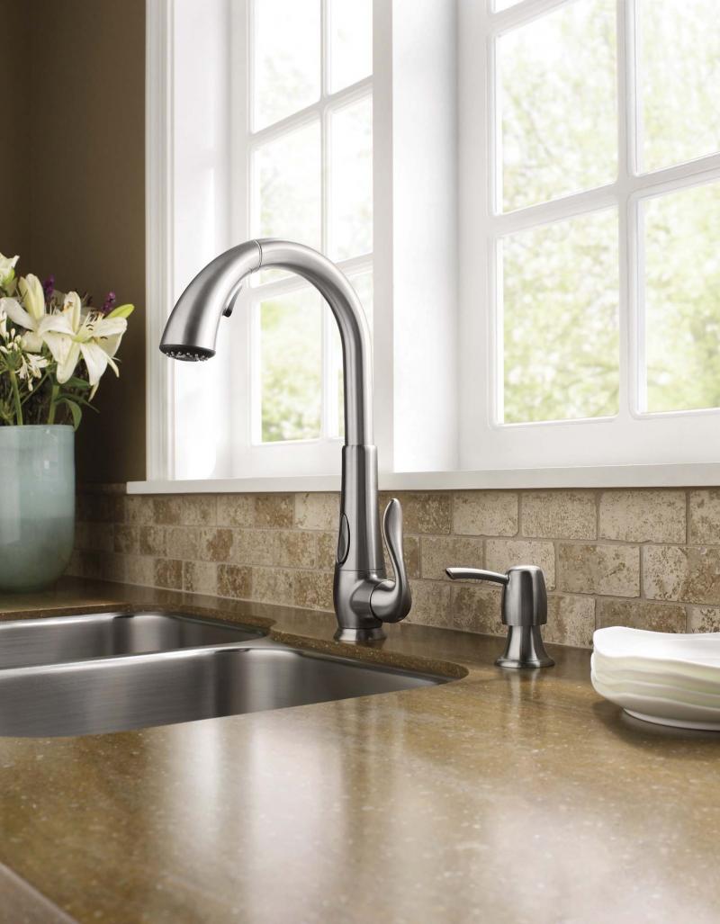 <p>Pfister</p><p>Use any powdered cleansers on your stainless-steel sink unless they contain chlorine bleach.</p>