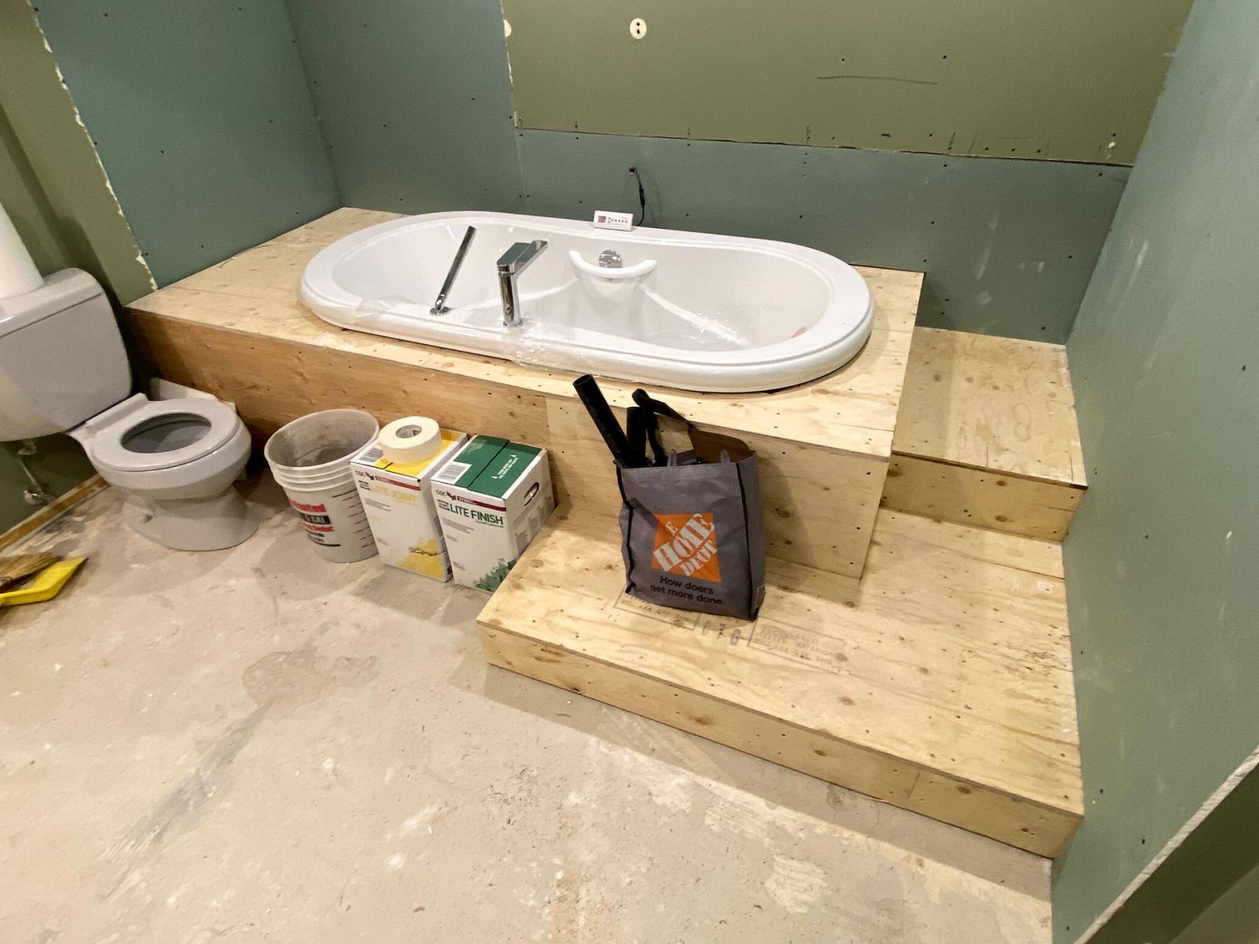 <p>Marc LaBossiere / Free Press</p>
                                <p>The lower stair at the same elevation as the inside of the tub allows traditional access, while the inset secondary stair will be accompanied by strategically placed grab bars for stable entry and exit.</p> 