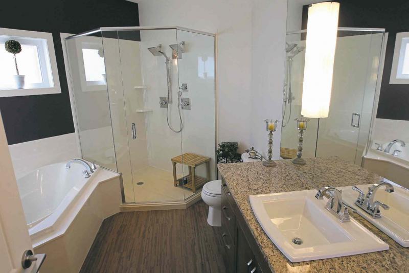 The lower level features a well-appointed four piece bathroom.