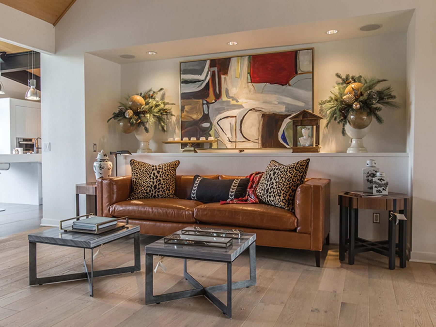 <p>Neil Hill&rsquo;s </p><p>Wooden or light leather elements can help add warmth to a room. </p>