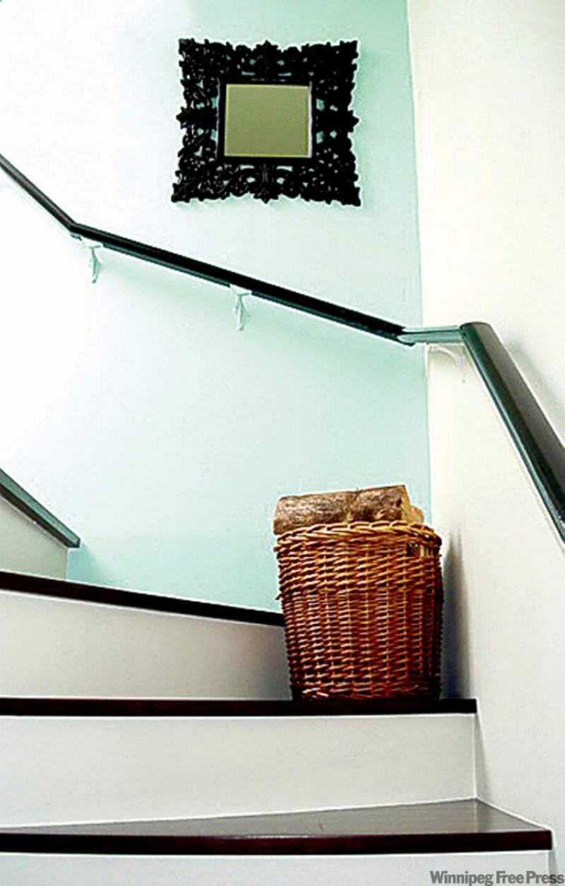 Sprout 1, from Yolo colorhouse, was the shade selected for the top of a third-floor landing.  