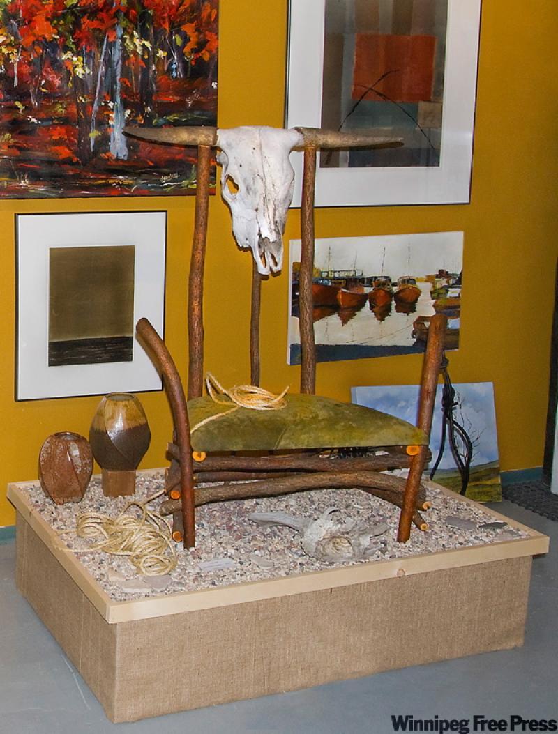 The skull chair, an art piece.
