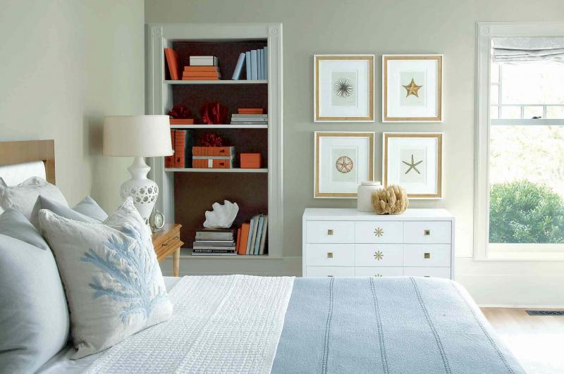 Benjamin Moore
Light, taupe, sky blue and crisp white are great summertime colours that make a fantastic summer palette.