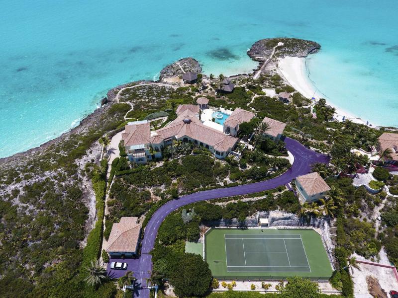 <p>Turks &amp; Caicos Properties LTD / Premiere Estates</p><p>The 5.7-acre property formerly known as Prince&rsquo;s Caribbean retreat is now on the market &mdash; purple road and all.</p>