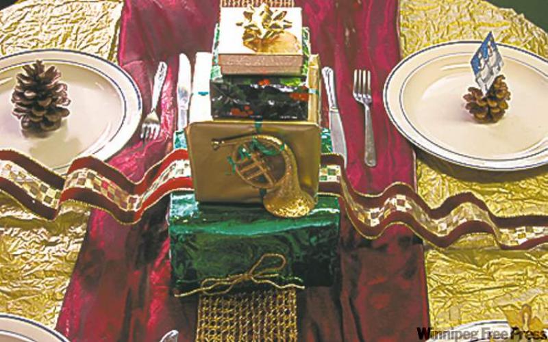 A well-decorated Christmas table