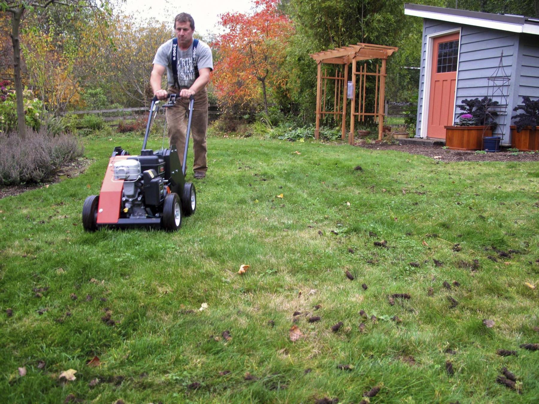 <p>Dean Fosdick / Associated Press</p><p>Aerating a lawn promotes the growth of healthy organisms in the soil. </p>