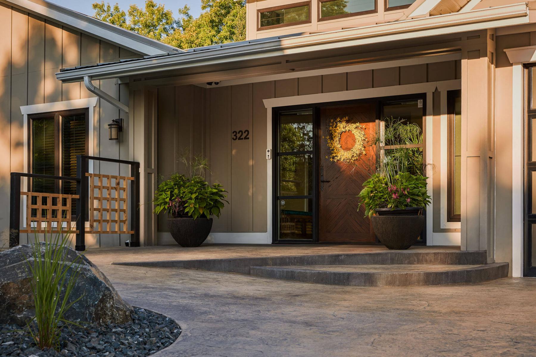  <p>B. Rocke Landscaping</p>
                                <p>The smooth, continuous flow of this front entry design makes it easy to navigate.</p> 