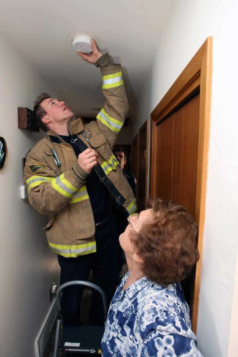 Today's builders should wire in one smoke detector per floor in a new home, with battery backup. 