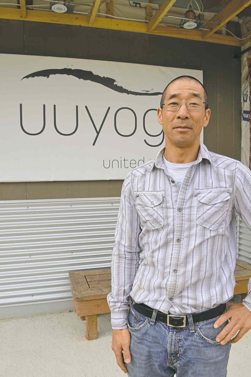 Ron Suzuki at his yoga studio.