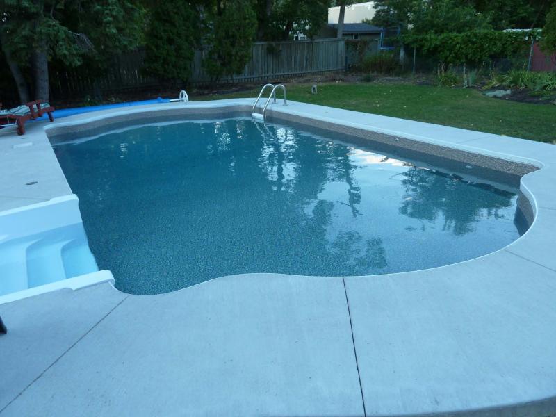 <p>Among the many renovations made to the interior and exterior of the Woods family home was this new swimming pool. (Laurie Mustard / Winnipeg Free Press)</p>
