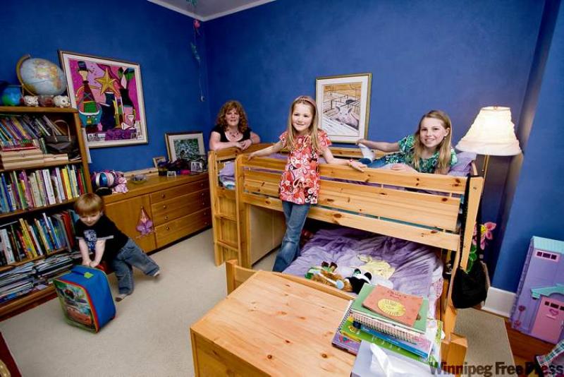 Alison Meadows with daughters Olivia, 10, and Grace, 7, and son Jacob, 3. The girls have been sharing a room for the past three years, but now big sister Olivia wants her own space. 